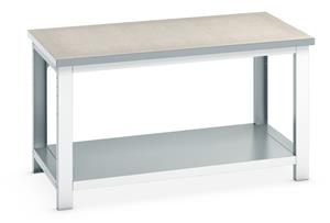 Bott Lino Top Workbench with Full Shelf - 1500Wx900Dx840mmH Benches with Full Depth Shelf Under For Storage 41004134.16V 